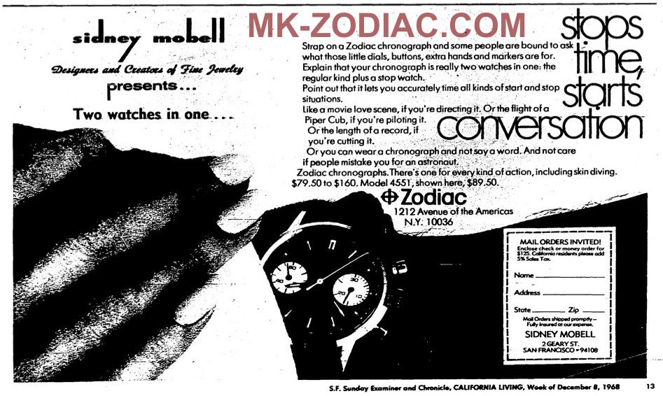 Zodiac watch ad 12-08-68